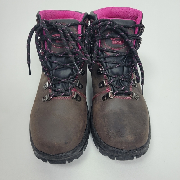 Avenger Work Boots Womens A7675 Industrial & Construction Brown Shoes Size 7.5W - Picture 3 of 13